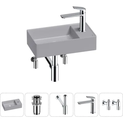 Мини-раковина для ванной комнаты или туалета Wellsee WC Area в наборе 5 в 1 20213753R
