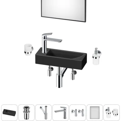 Комплект Wellsee 7 в 1 Lavinia Boho Bathroom Sink накладная/подвесная раковина 38x14 см 20219552R