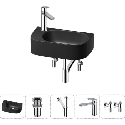 Комплект 5 в 1 Wellsee Bathroom Sink накладная/подвесная раковина 40x22 см состоит 20216354R