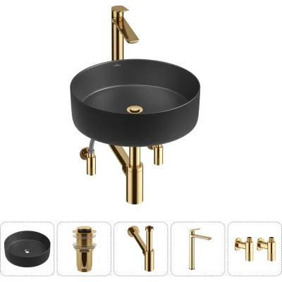 Акционный набор Wellsee 5 в Coax накладная раковина 40x40 см 20213994R