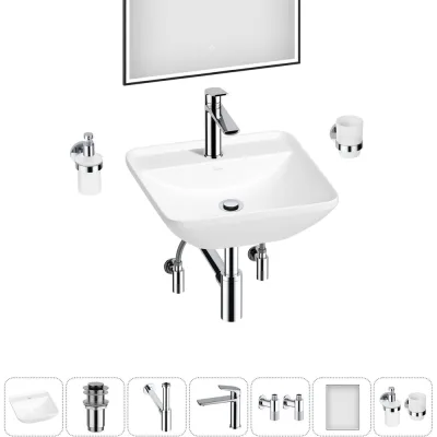 Набор Wellsee 7 в 1 Cute Twin S накладная раковина 43x43 см 20218967R