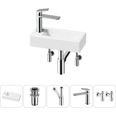 Комплект Wellsee 5 в 1 Lavinia Boho Bathroom Sink накладная/подвесная раковина 37x18 см 20215893R