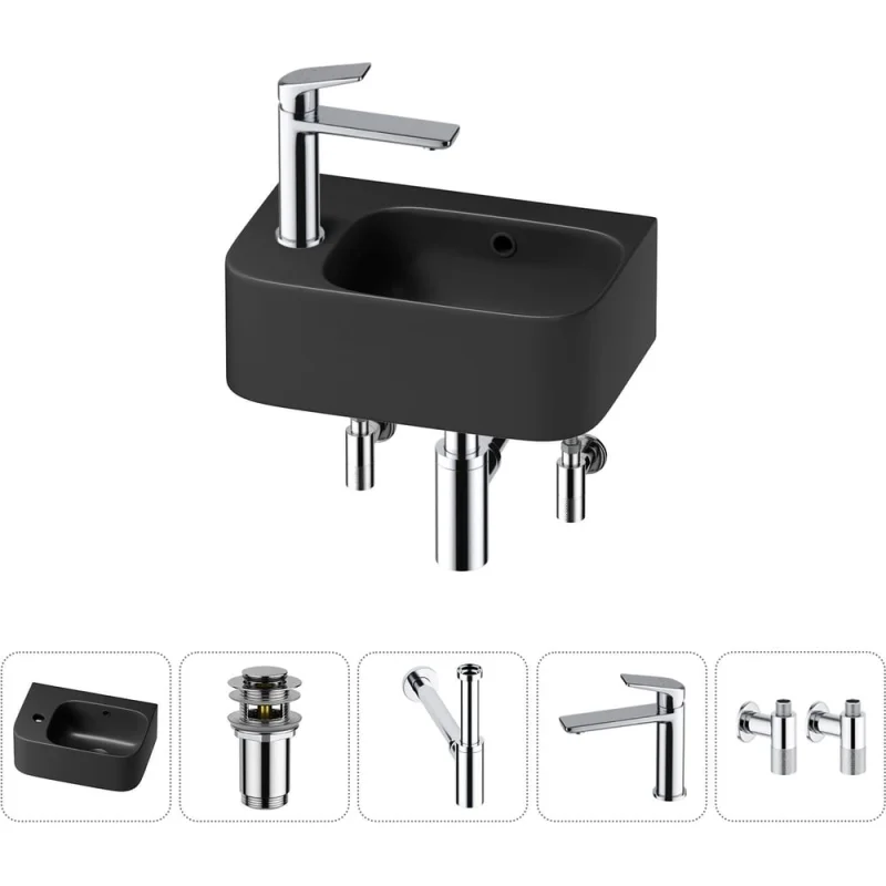 Комплект Wellsee 5 в 1 Lavinia Boho Bathroom Sink накладная/подвесная раковина 37x25 см 20216550R