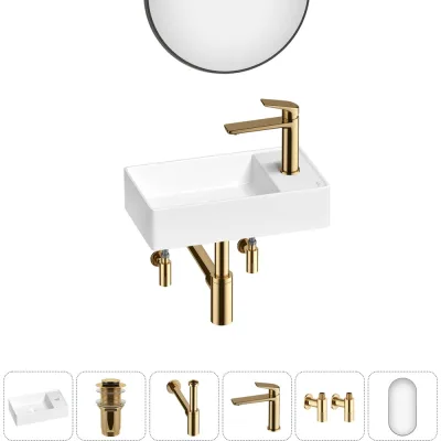 Мини-раковина для ванной комнаты или туалета Wellsee WC Area в наборе 6 в 1 20218097R