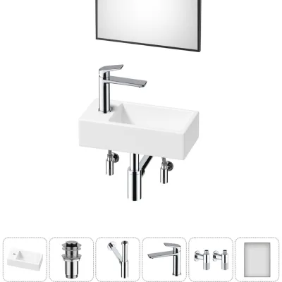 Комплект Wellsee 6 в 1 Lavinia Boho Bathroom Sink накладная/подвесная раковина 40x20 см 20219583R