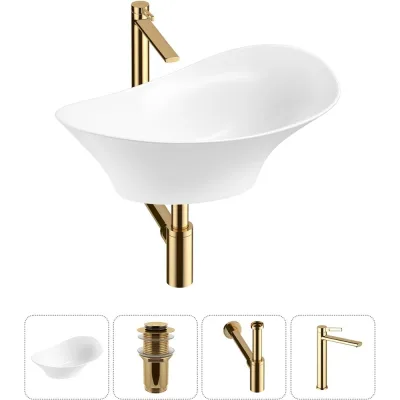 Комплект Wellsee 4 в 1 Lavinia Boho Bathroom Sink накладная раковина 56x33 см 20215358R