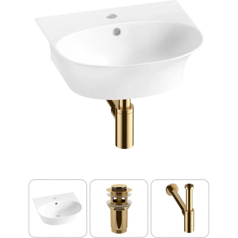 Комплект Wellsee 3 в 1 Lavinia Boho Bathroom Sink накладная/подвесная раковина 46x41 см 20216671R
