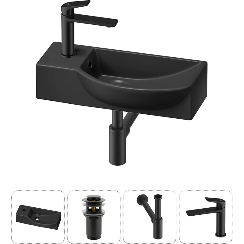 Комплект Wellsee 4 в 1 Lavinia Boho Bathroom Sink накладная/подвесная раковина 45x24 см 20216100R