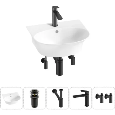 Комплект Wellsee 5 в 1 Lavinia Boho Bathroom Sink накладная/подвесная раковина 46x41 см 20216678R