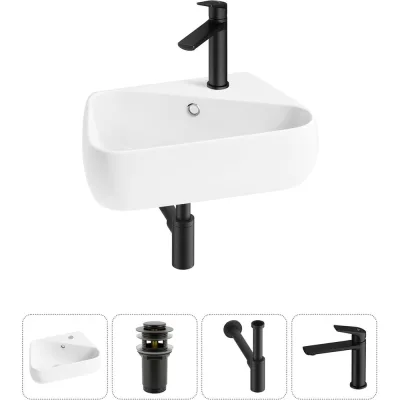 Комплект Wellsee 4 в 1 Lavinia Boho Bathroom Sink накладная/подвесная раковина 44x27 см 20216618R