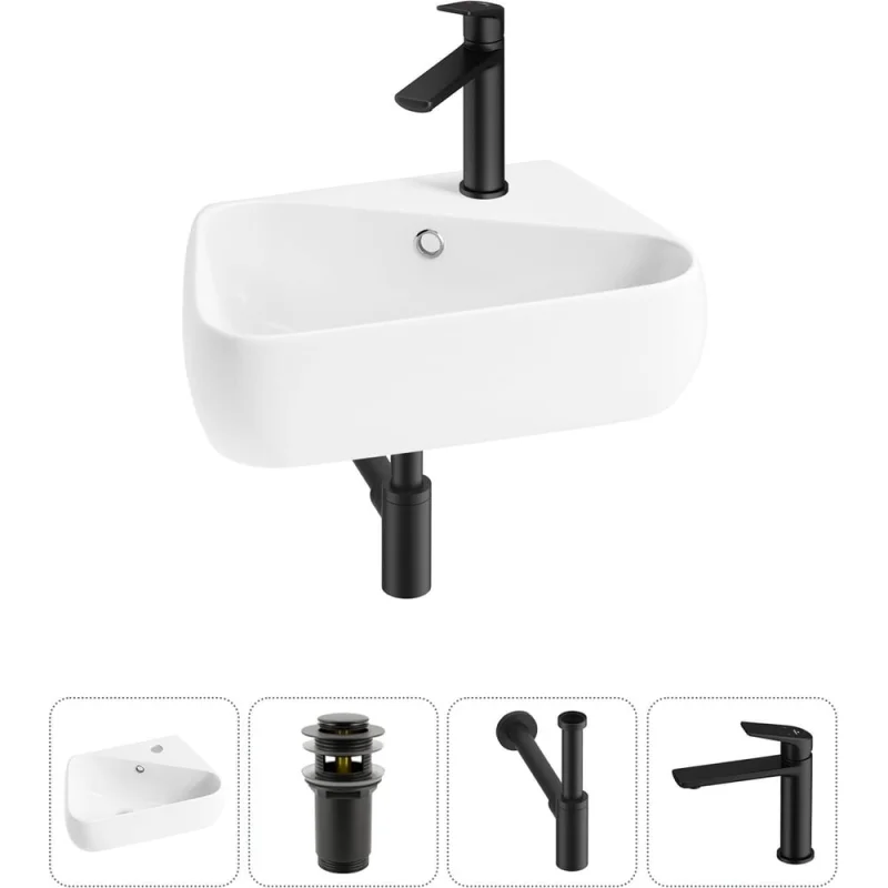 Комплект Wellsee 4 в 1 Lavinia Boho Bathroom Sink накладная/подвесная раковина 44x27 см 20216618R