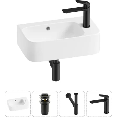 Комплект Wellsee 4 в 1 Lavinia Boho Bathroom Sink накладная/подвесная раковина 45x27 см 20216506R