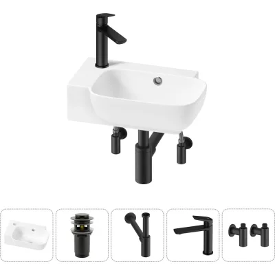 Комплект Wellsee 5 в 1 Lavinia Boho Bathroom Sink накладная/подвесная раковина 40x24 см 20216398R