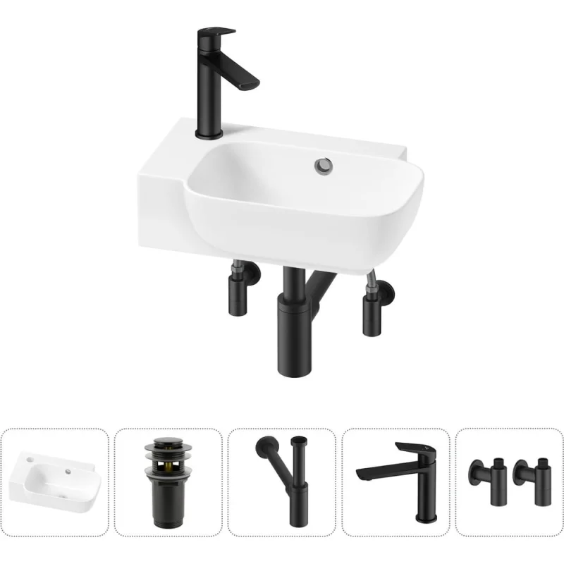 Комплект Wellsee 5 в 1 Lavinia Boho Bathroom Sink накладная/подвесная раковина 40x24 см 20216398R