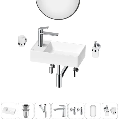 Мини-раковина для ванной комнаты или туалета Wellsee WC Area в наборе 7 в 1 20218131R