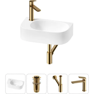 Комплект 4 в 1 Lavinia Boho Bathroom Sink накладная/подвесная раковина 40x22 см 20216339R