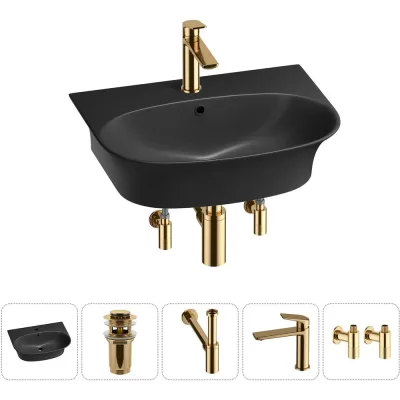 Комплект Wellsee 5 в 1 Lavinia Boho Bathroom Sink накладная/подвесная раковина 55x43 см 20216720R