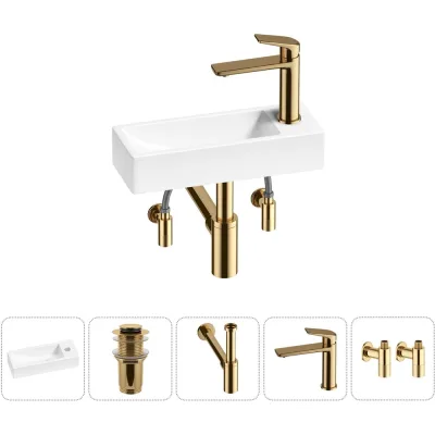 Комплект Wellsee 5 в 1 Lavinia Boho Bathroom Sink накладная/подвесная раковина 38x14 см 20215951R