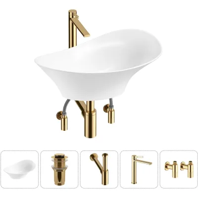 Комплект Wellsee 5 в 1 Lavinia Boho Bathroom Sink накладная раковина 56x33 см 20215362R