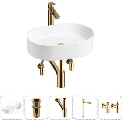 Набор Wellsee 5 в 1 Belle Spa накладная раковина 50x37 см 20212519R