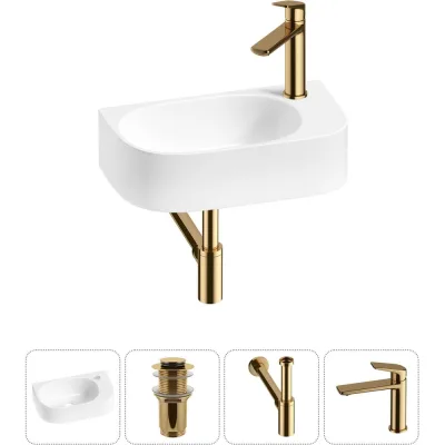 Комплект Wellsee 4 в 1 Lavinia Boho Bathroom Sink накладная/подвесная раковина 40x22 см 20216311R