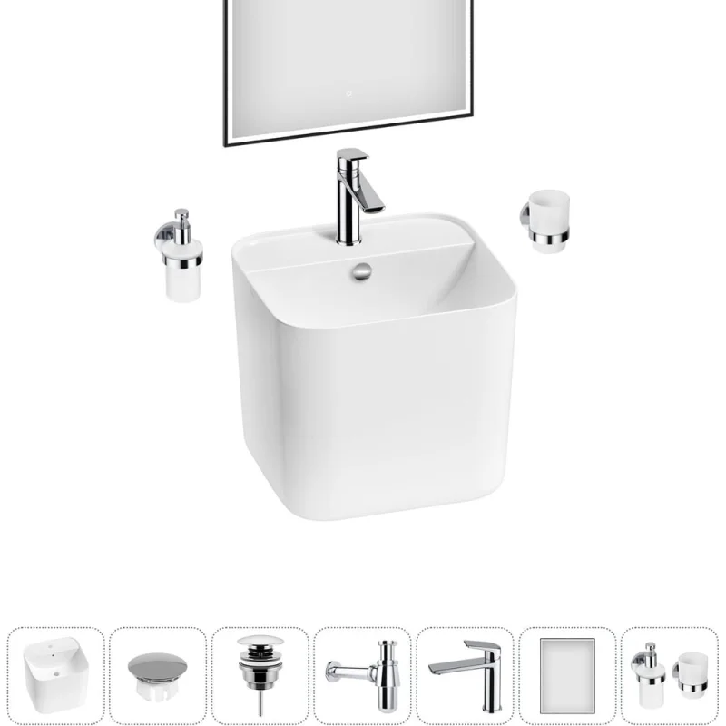 Набор Wellsee 7 в 1 M1 Limited Edition подвесная раковина 45x42 см 20219075R