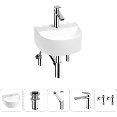 Мини-раковина для ванной комнаты или туалета Wellsee WC Area в наборе 5 в 1 20212121R