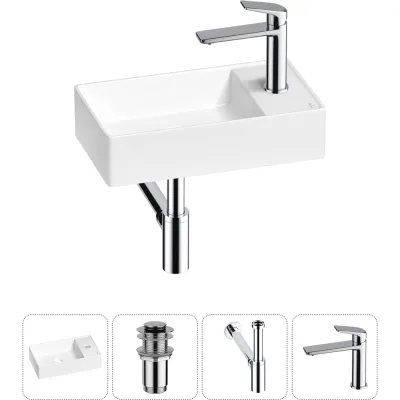 Мини-раковина для ванной комнаты или туалета Wellsee WC Area в наборе 4 в 1 20213618R