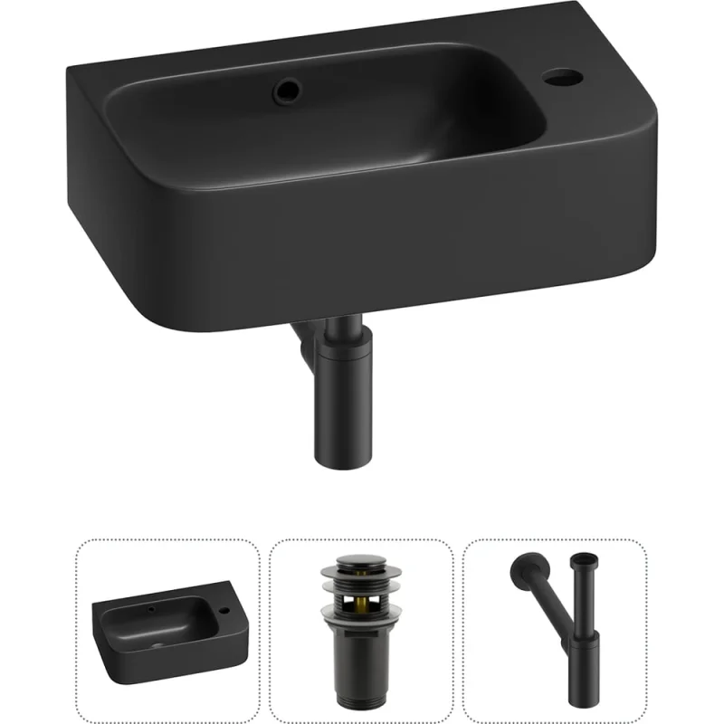 Комплект 3 в 1 Wellsee Bathroom Sink накладная/подвесная раковина 45x27 см, состоит 20216517R