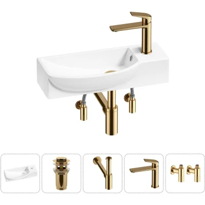 Комплект Wellsee 5 в 1 Lavinia Boho Bathroom Sink накладная/подвесная раковина 50x24 см 20216175R