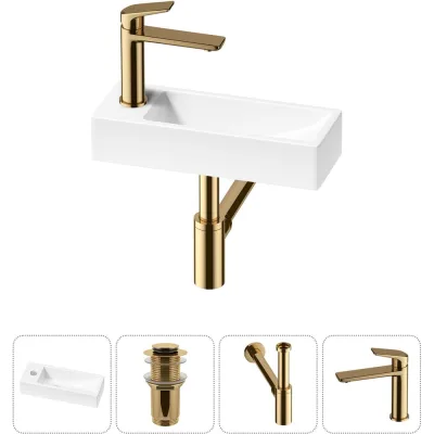 Комплект Wellsee 4 в 1 Lavinia Boho Bathroom Sink накладная/подвесная раковина 38x14 см 20215919R
