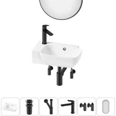 Комплект Wellsee 6 в 1 Lavinia Boho Bathroom Sink накладная/подвесная раковина 40x24 см 20219780R