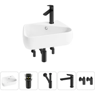 Комплект Wellsee 5 в 1 Lavinia Boho Bathroom Sink накладная/подвесная раковина 44x27 см 20216622R
