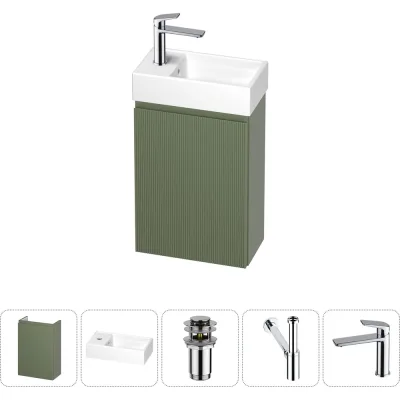 Комплект подвесной тумбы с раковиной для ванной и туалета Wellsee WC Area в наборе 5 в 1 20216875R