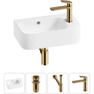 Комплект Wellsee 4 в 1 Lavinia Boho Bathroom Sink накладная/подвесная раковина 45x27 см 20216507R