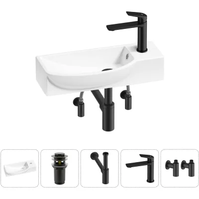 Комплект Wellsee 5 в 1 Lavinia Boho Bathroom Sink накладная/подвесная раковина 50x24 см 20216174R