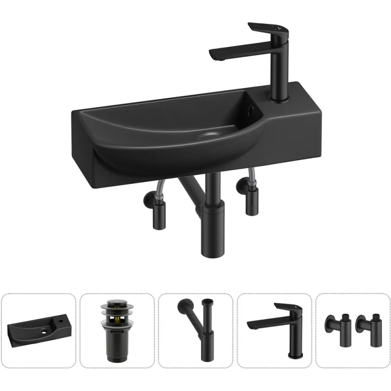 Комплект Wellsee 5 в 1 Lavinia Boho Bathroom Sink накладная/подвесная раковина 50x24 см 20216187R