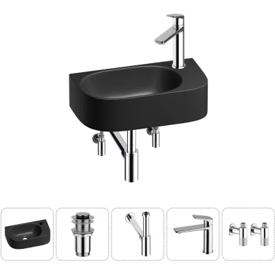 Комплект Wellsee 5 в 1 Lavinia Boho Bathroom Sink накладная/подвесная раковина 40x22 см 20216326R