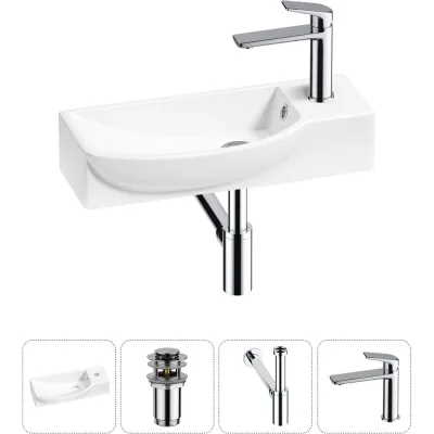 Комплект Wellsee 4 в 1 Lavinia Boho Bathroom Sink накладная/подвесная раковина 50x24 см 20216169R