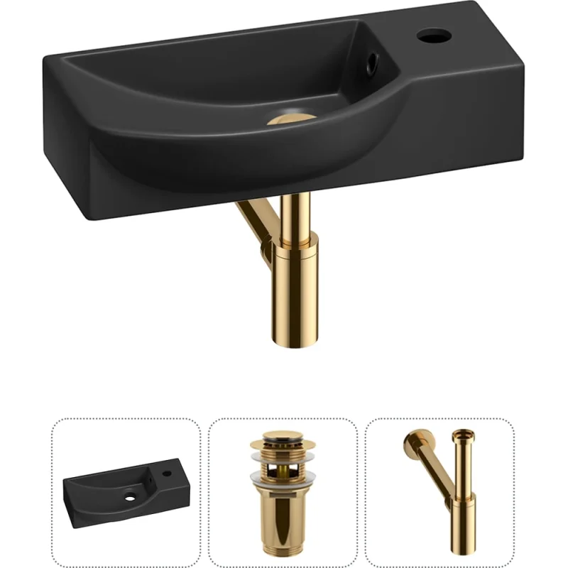 Комплект 3 в 1 Wellsee Bathroom Sink накладная/подвесная раковина 45x24 см, состоит 20216126R