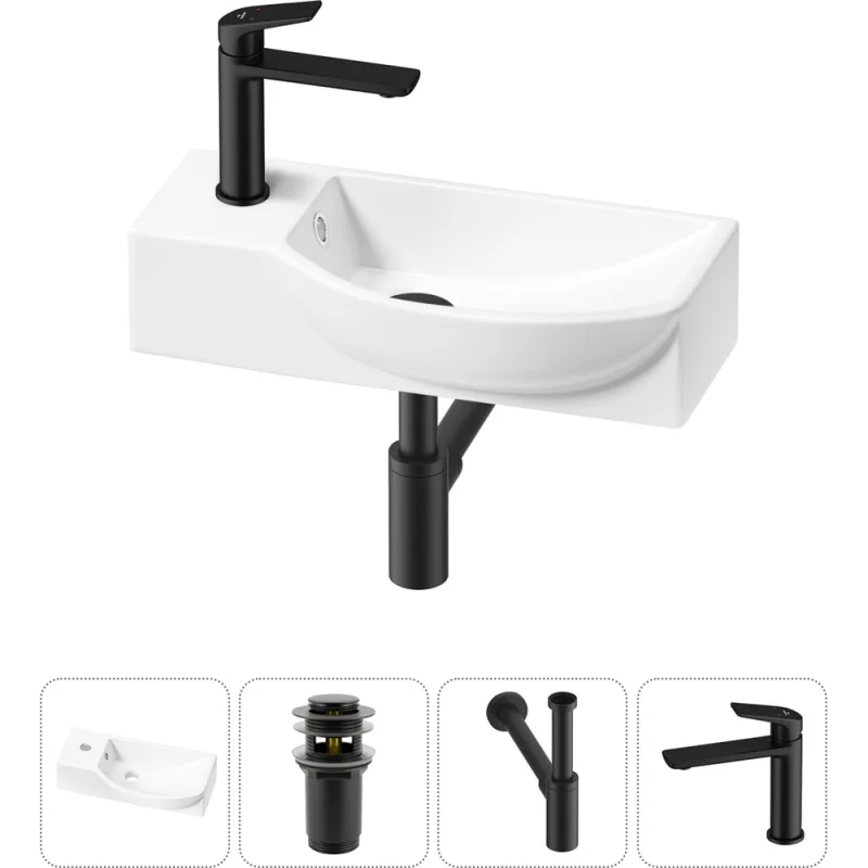Комплект 4 в 1 Lavinia Boho Bathroom Sink накладная/подвесная раковина 45x24 см 20216086R
