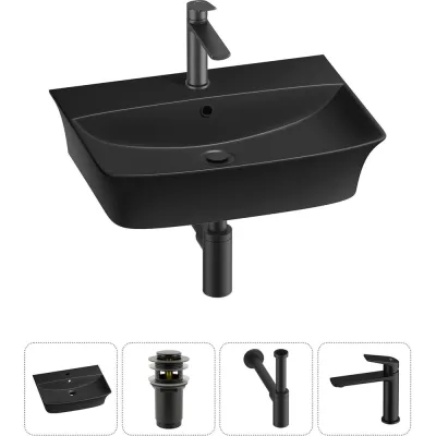 Комплект Wellsee 4 в 1 Lavinia Boho Bathroom Sink накладная/подвесная раковина 55x42 см 20216800R