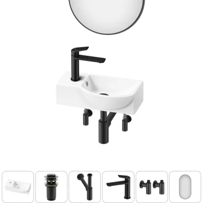 Комплект Wellsee 6 в 1 Lavinia Boho Bathroom Sink накладная/подвесная раковина 40x23 см 20219598R