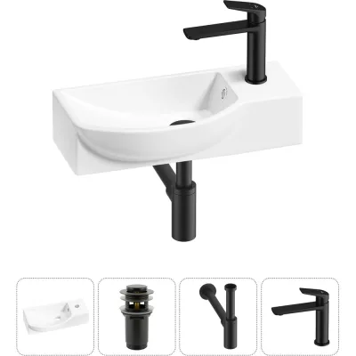 Комплект Wellsee 4 в 1 Lavinia Boho Bathroom Sink накладная/подвесная раковина 45x24 см 20216114R