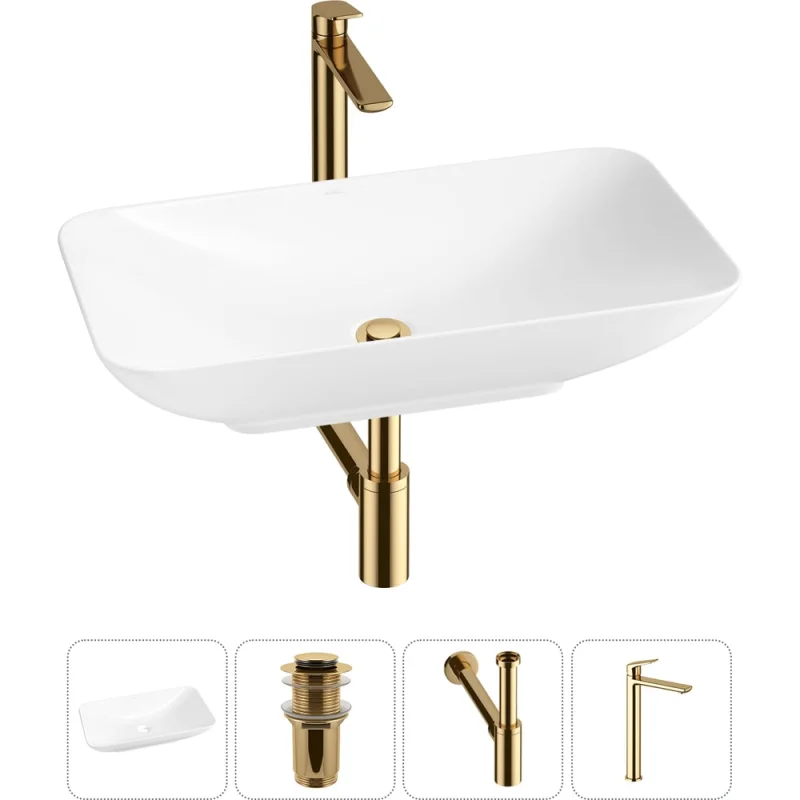 Набор Wellsee 4 в 1 Demure накладная раковина 60x36 см 20214593R