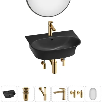 Комплект Wellsee 6 в 1 Lavinia Boho Bathroom Sink накладная/подвесная раковина 55x43 см 20219943R