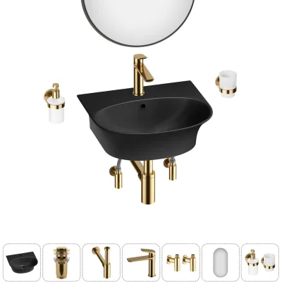 Комплект Wellsee 7 в 1 Lavinia Boho Bathroom Sink накладная/подвесная раковина 46x41 см 20219932R