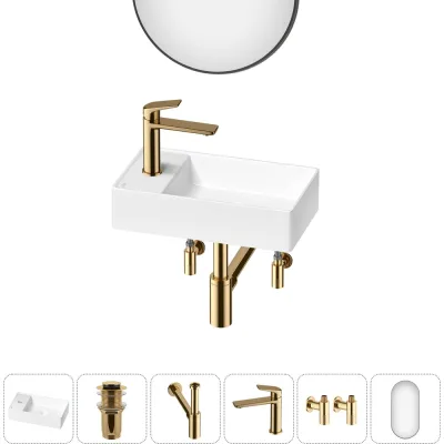 Мини-раковина для ванной комнаты или туалета Wellsee WC Area в наборе 6 в 1 20218129R