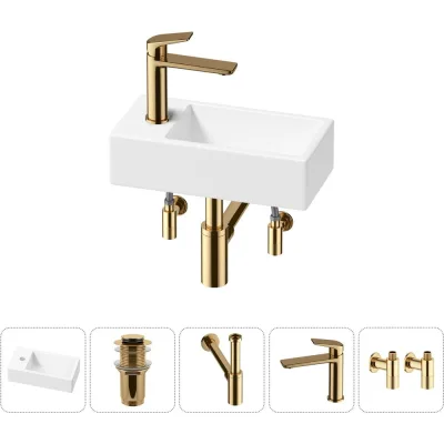 Комплект Wellsee 5 в 1 Lavinia Boho Bathroom Sink накладная/подвесная раковина 40x20 см 20216007R