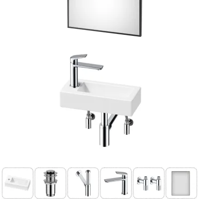 Комплект Wellsee 6 в 1 Lavinia Boho Bathroom Sink накладная/подвесная раковина 37x18 см 20219527R